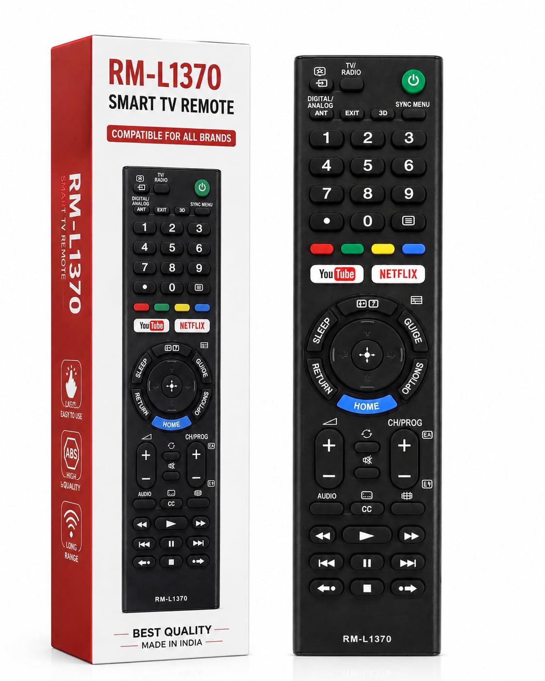 LUCRE Compatible for Sony Tv Remote Bravia LCD LED UHD OLED QLED 4K Ultra HD with YouTube and Netflix Universal Replacement for Sony Smart Android TV Remote Control-picture-41