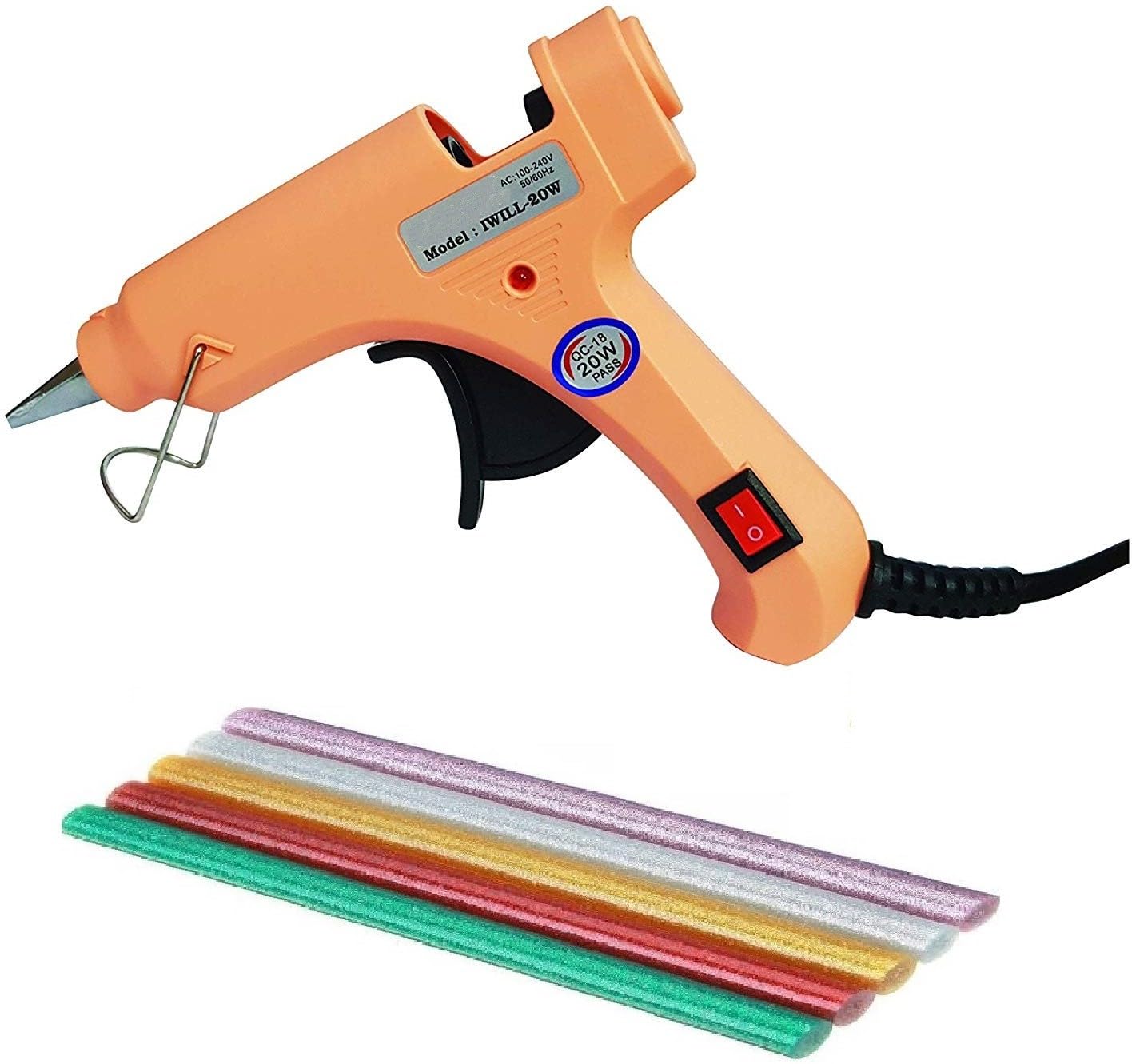 Hot Glue Gun with Glue Sticks | 20W Hot Melt Glue Gun With Anti Drip For Arts And Crafts, DIY Projects |Leak Proof Glue Gun With Strong Gumming Glue Sticks (6 Sticks, Peach)-image-40