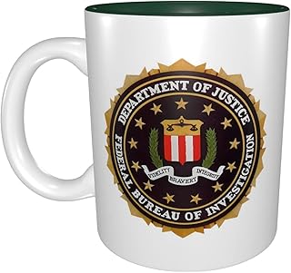 FBI nadruk tło ceramiczny kubek do kawy las zielony wewnętrzny kolor kubek do kawy