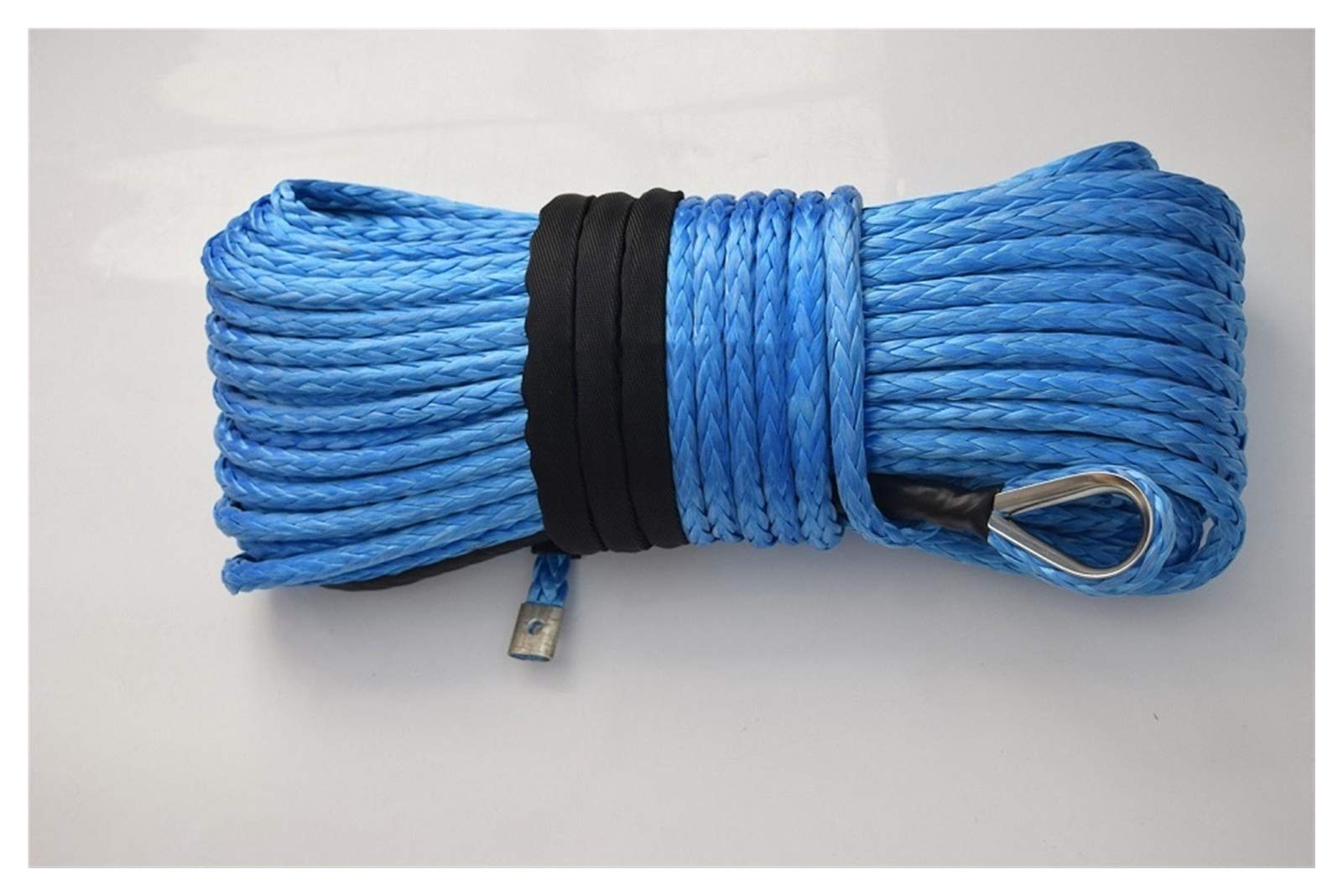 Syntetyczna lina wyciągarki, 12mm * 45 M kabel wciągarki syntetycznej, rozszerzenie liny wciągarki na części autos drogi, liny plazmowe do pojazdów terenowych 4WD ATV UTV(Blauw)