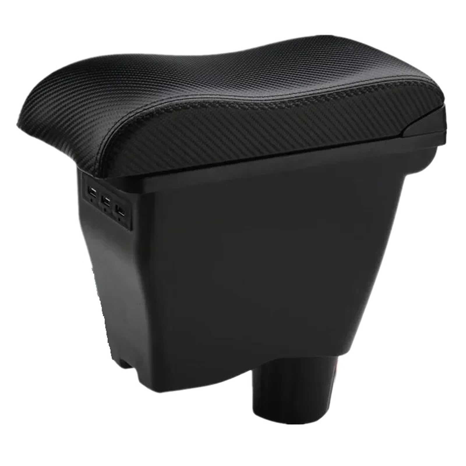 ECBUGAT For Benz For Smart 453 For Fortwo For Forfour 2015-2019 Armrest Car Box Retrofit Parts Interior Storage Car Armrest Box(3C carbon fiber 3usb)