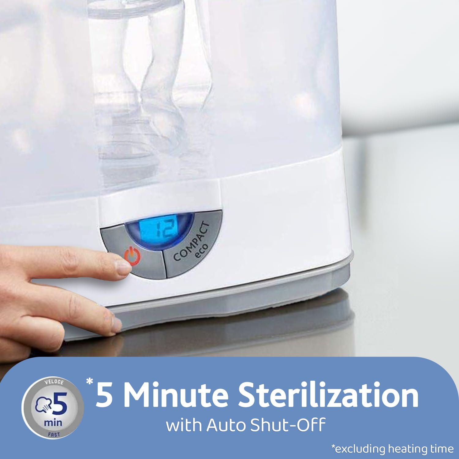 Chicco SterilNatural Sterilizzatore Biberon 3in1, Sterilizzatore Modulare a Vapore Naturale Adatto per il Microonde, con 3 Configurazioni, Veloce e Facile da Usare, Fino a 6 Biberon da 330 ml, Bianco