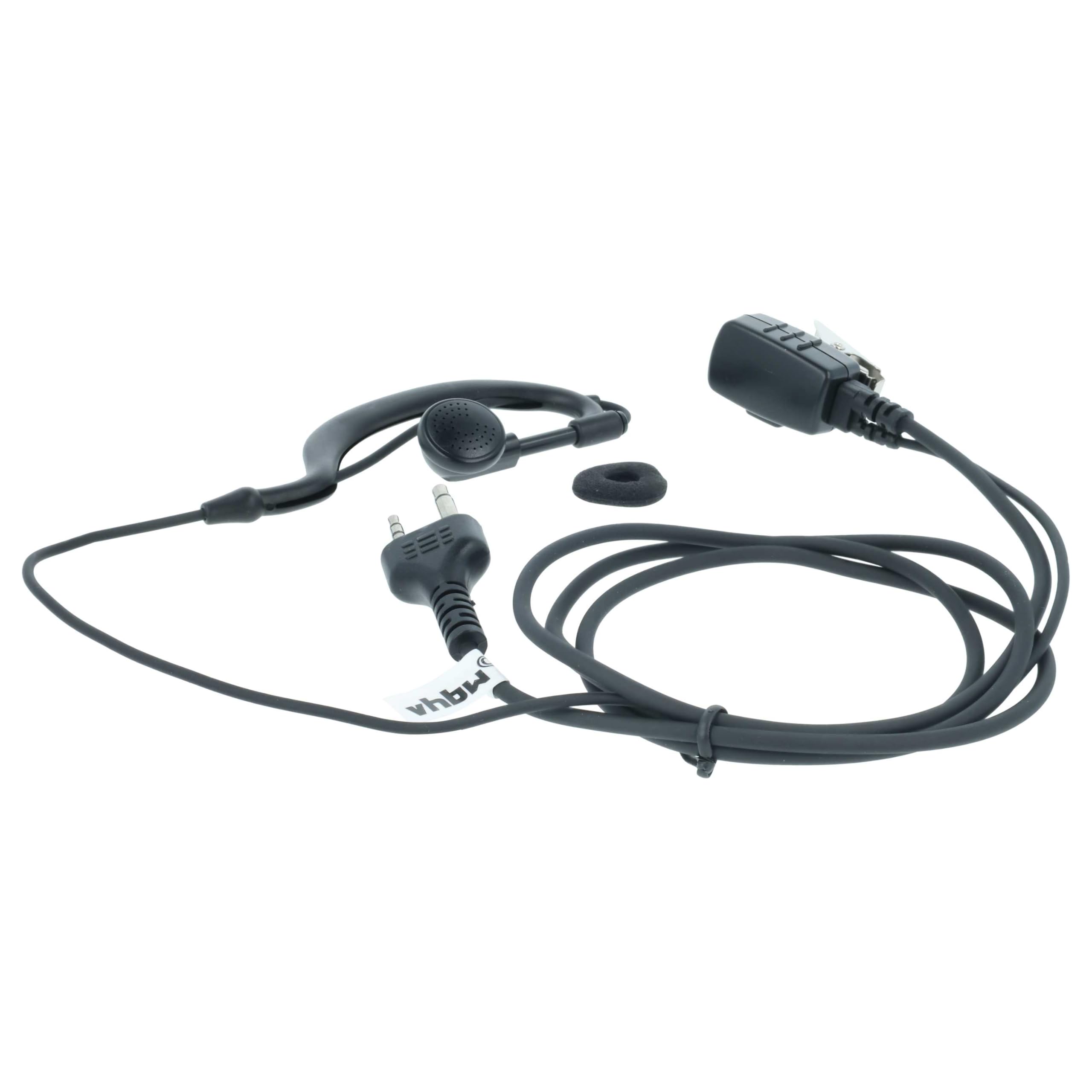 vhbw 10 x zestaw słuchawkowy kompatybilny z Icom IC-V82, IC-U82, IC-V85 radiotelefon - czarny