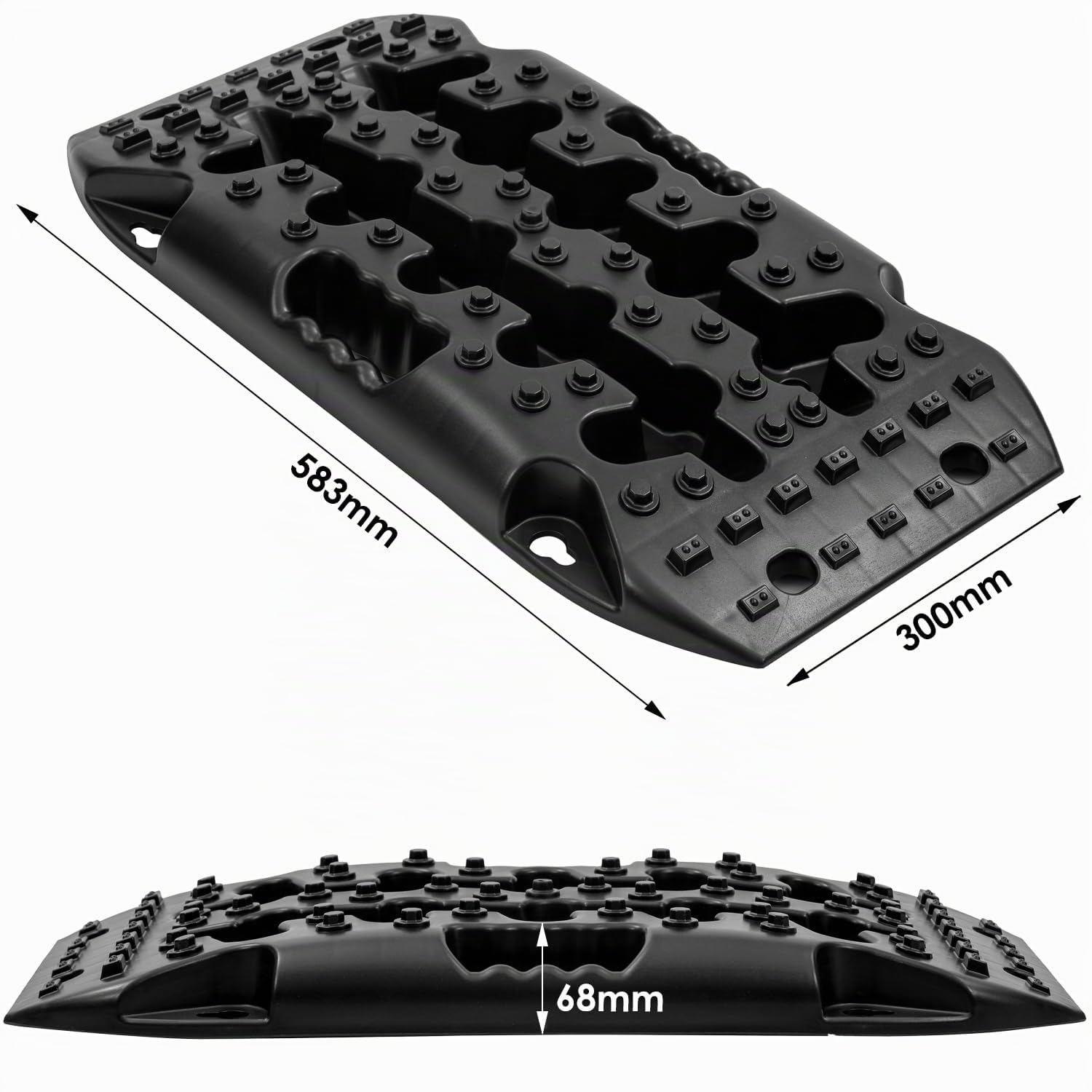 KATSU Tools 2 Pz. Pedane di Trazione di Recupero, Pedane di Recupero 10T per Sabbia/Fango/Neve Fuoristrada, per Auto SUV Camion Emergenza