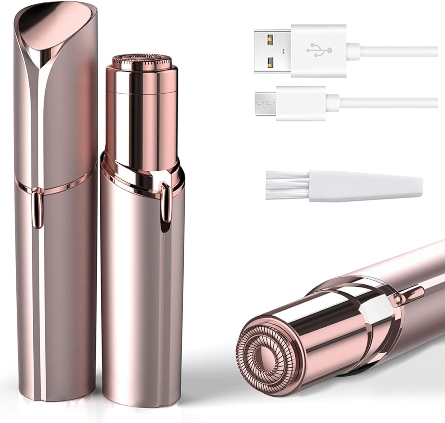 Facial Hair Remover for Women, Painless Hair Removal Device Portable Womens for Lip, Chin with USB Rechargeable, Rose Gold Facial Hair Remover for Women, Painless Hair Removal Device Portable Womens for Lip, Chin with USB Rechargeable, Rose Gold