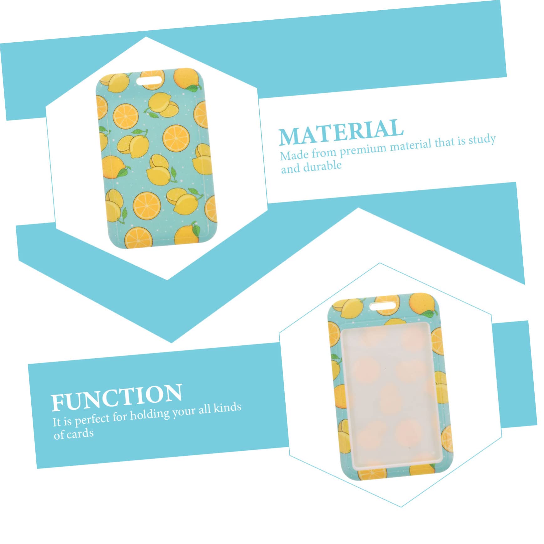 Operitacx 5pezzi Porta Tesserino Con Cordino Portacard Per Insegnanti Protettore Per Carte Studenti Design Frutta Finestra Trasparente Per Id Per Ufficio e Scuola