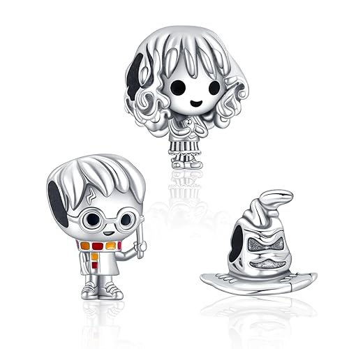 Immagine del prodotto MITSOKU Charms Cappello magico Ragazzo mago Ragazza mago Dangle Donne perline ciondoli bracciali collane argento 925 Charms Natale Compleanno Madre Giorno Gioielli regalo per le ragazze