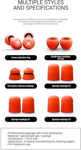Miniatura 6 de Tapones para los oídos  Tapones para los oídos para dormir con cancelación de ruido, tapones para los oídos para reducir el ruido, tapones de