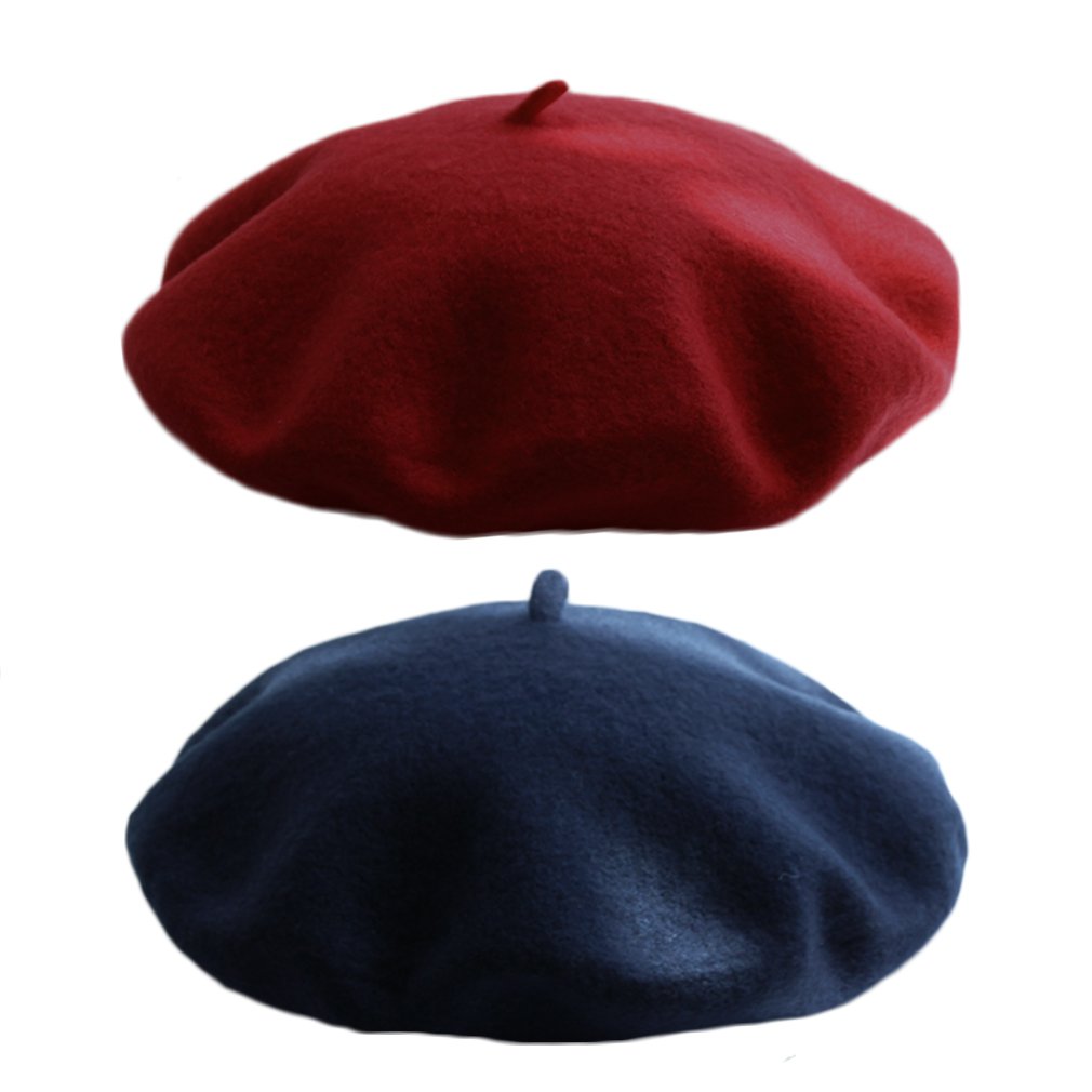 Hikong Women's Beret Hat Spring/Autumn/Winter Hat Girls Hat Wool Beanie Painter Cap Princess Hat Free Hat Basque Beret Cap