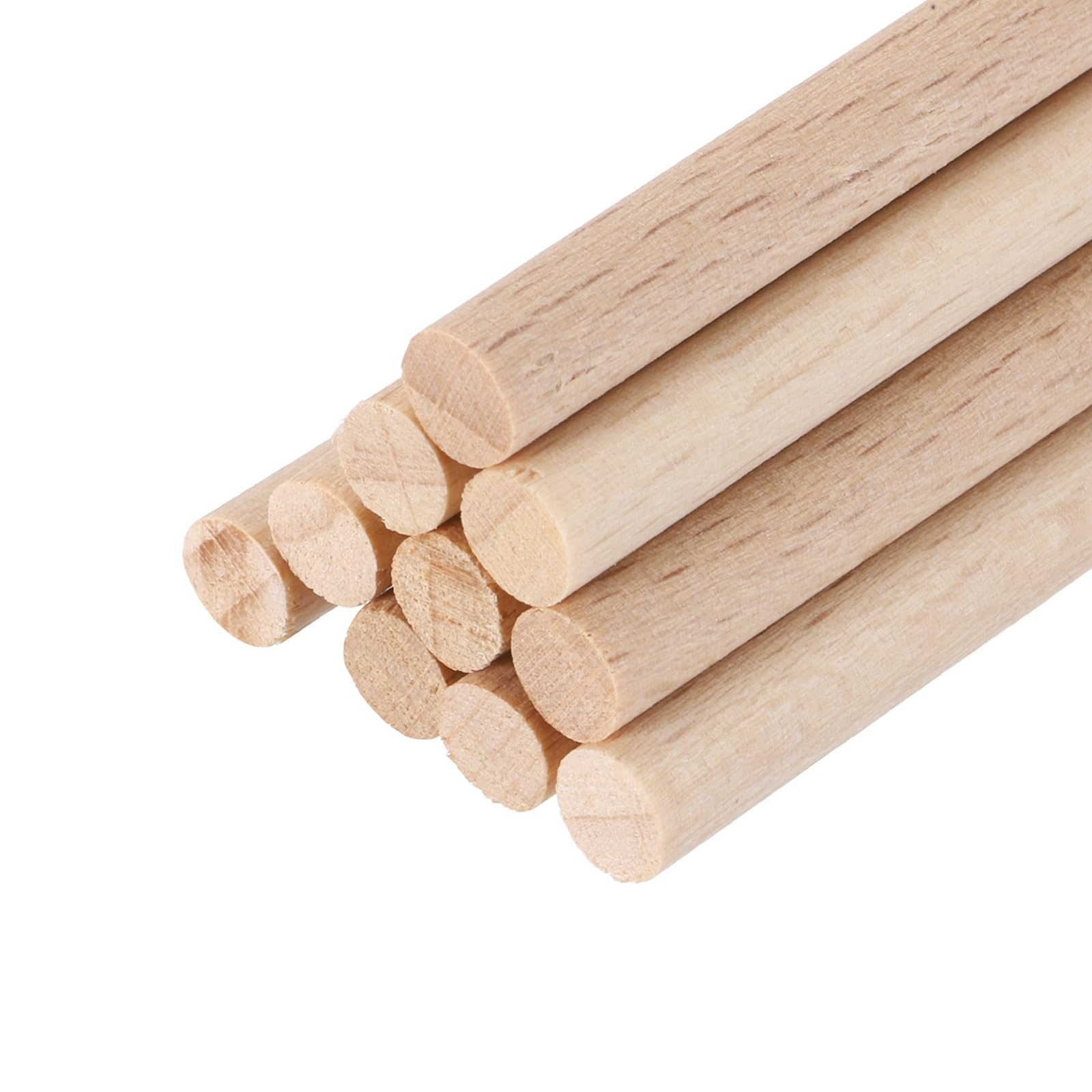 sourcing map Wooden Dowel Rods,6mmx150mm Round Wooden Rod Unfinished Solid Wood Sticks Crafts Wand for Arts Decoration, Craft and DIY Projects Wand,Pack of 10