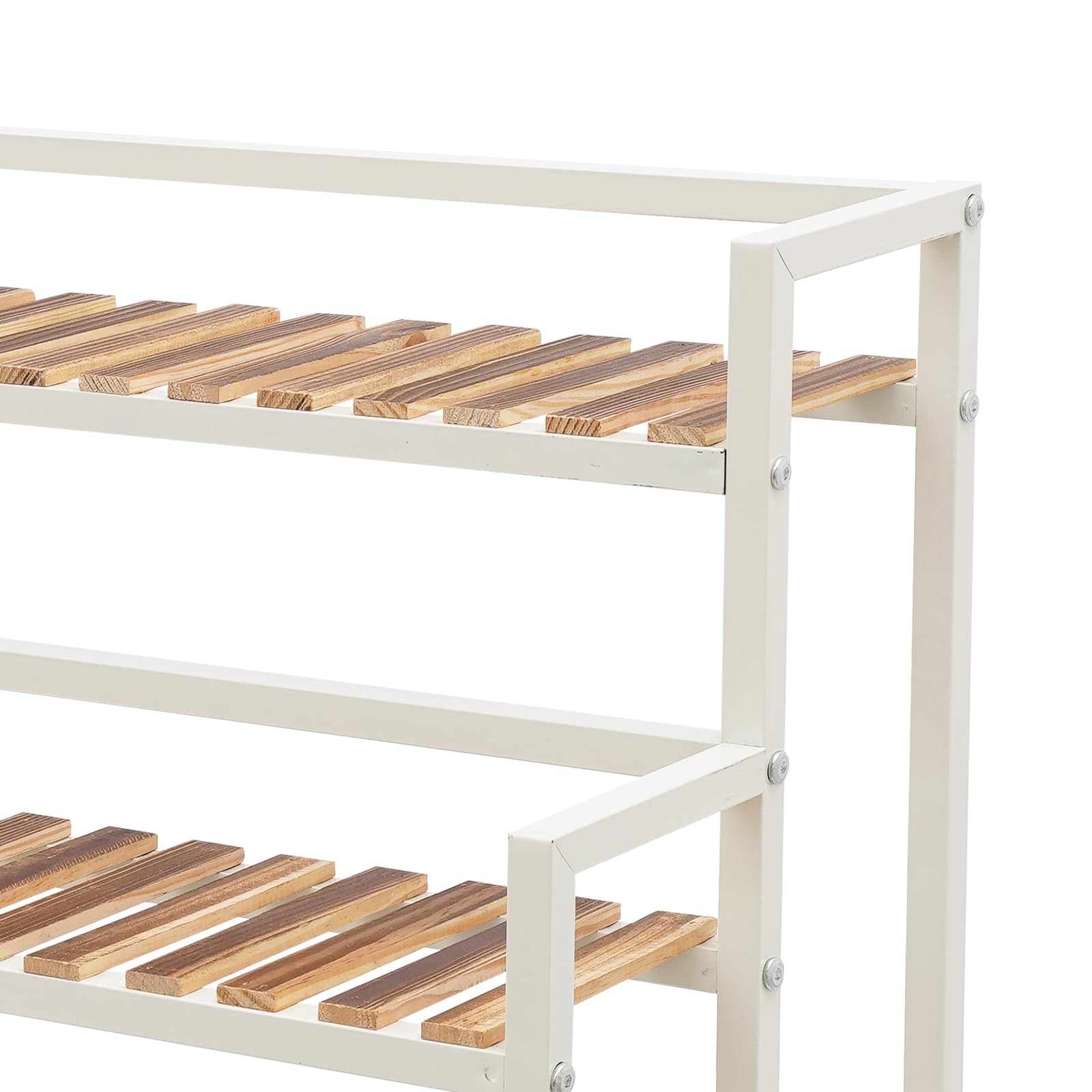 Estantería para plantas de tres niveles, soporte para flores portátil con 4 ruedas y 120 kg de capacidad de carga para balcón, jardín, terraza, 100 x 40 x 102 cm, negro