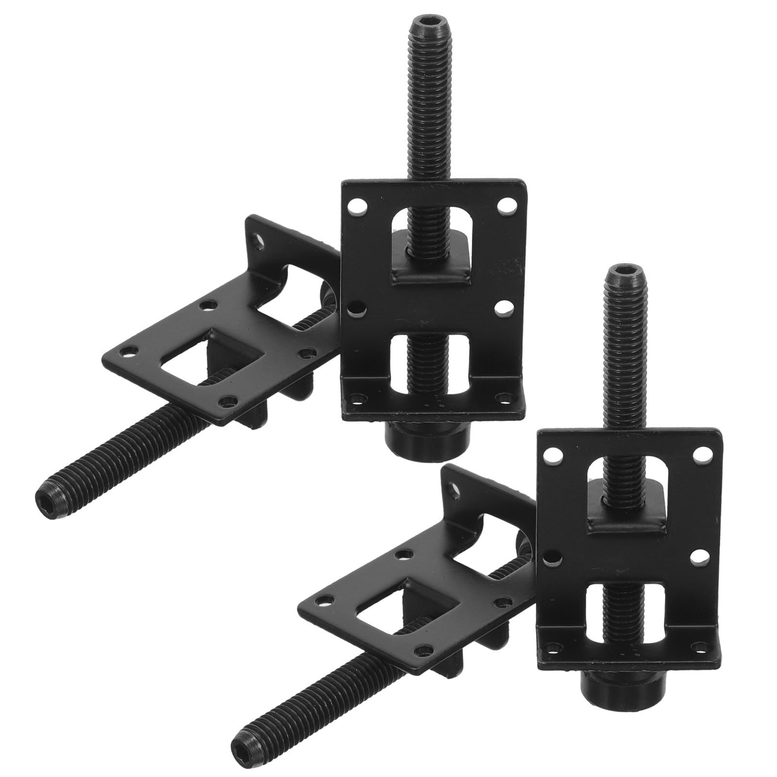 Niveladores de muebles ajustables de hierro negro con tornillo fácil para patas regulables