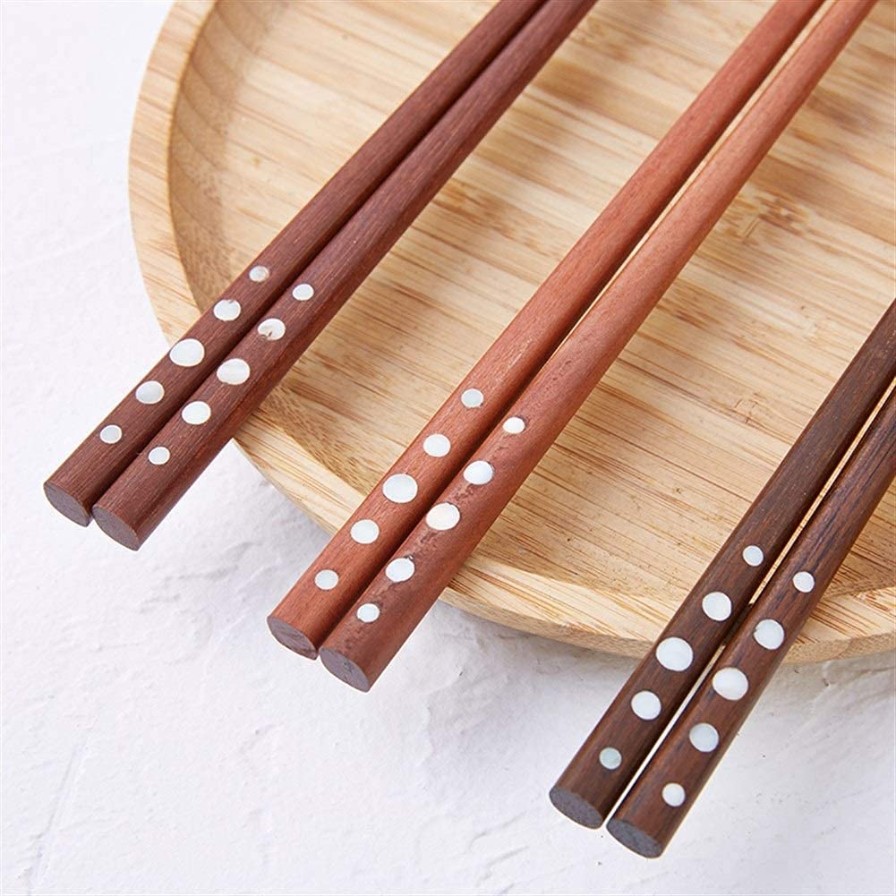 Baguettes japonaises Pointues antidérapantes Shell Craft Hotel Ménage Creative Imprimé Baguettes Coffret Cadeau, 5 Paires