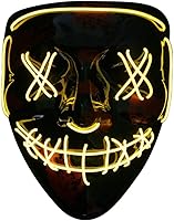 Vista 1 de Máscara LED aterradora de Halloween, máscara de purga iluminada para festival, fiesta de cosplay