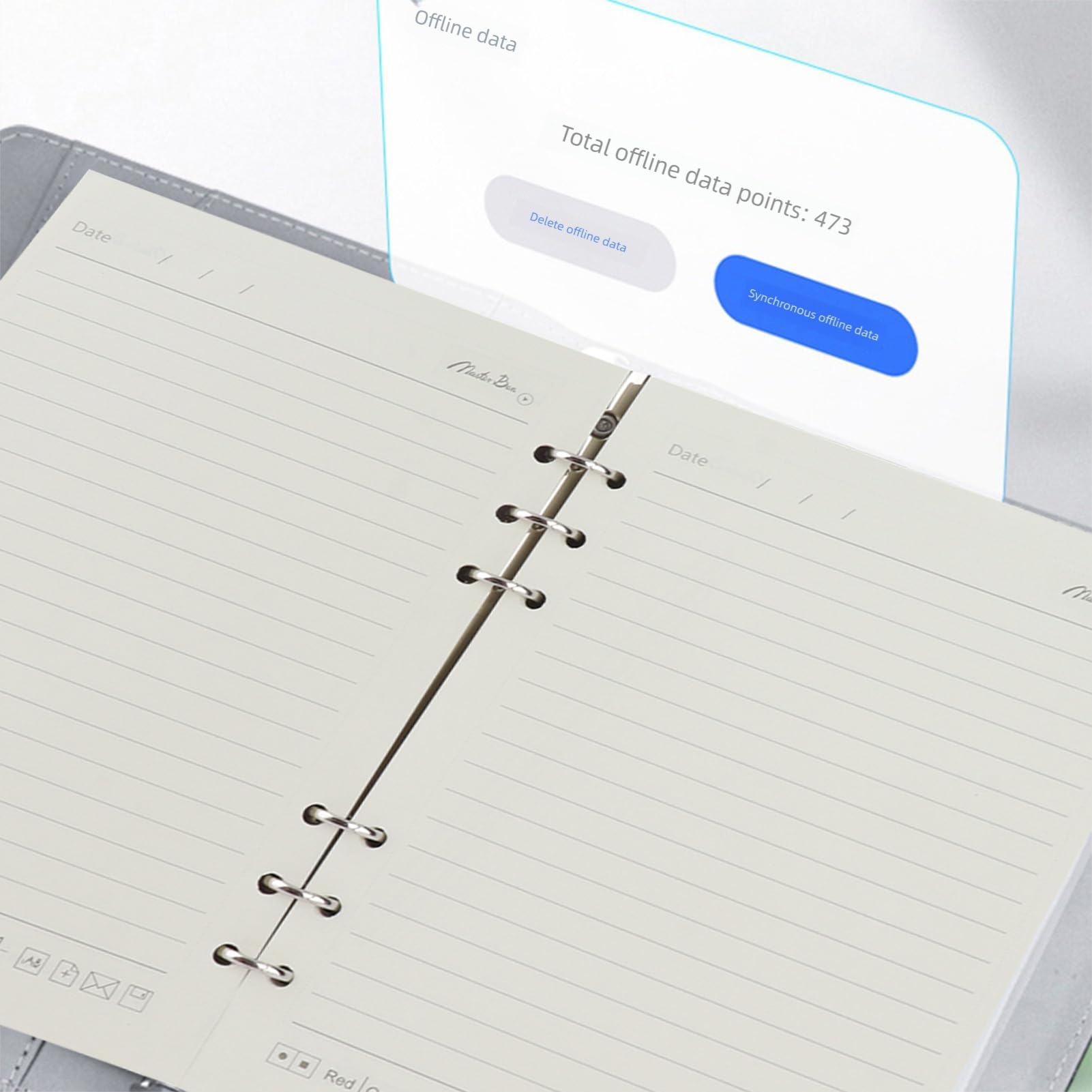 Digitales Notizbuch mit Smart Pen, 3-in-1-Synchronisierungsstift-Set, Bluetooth 5.0-Notizbuch mit OCR-Erkennung und Echtzeit-Handschrift in Text, Ideal für Studenten und Büro (BROWN)
