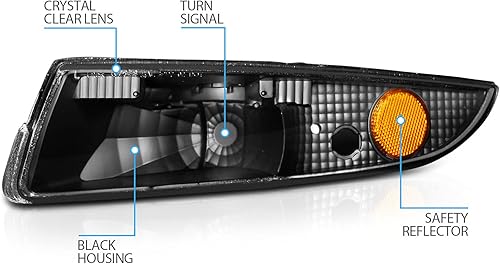 Miniatura 4 de AmeriLite Luces de parachoques Euro Black Amber para Chevy Camaro - lado del pasajero y del conductor