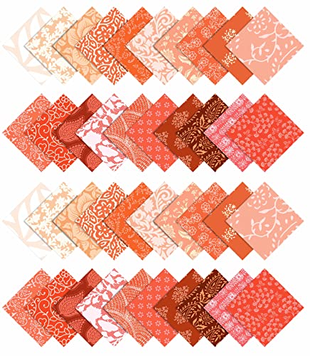 Coton quilting crais charm pack diy patchwork couture craft orange rose 5" Soimoi - 2