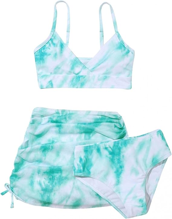 Amazon スクール水着 女の子 セパレート Regoss キッズ スイムウェア 3点セット 子供 水着 上下セット ジュニア ビキニ おしゃれ タンキニ スイムパンツ スイムスーツ かわいい 女児水着 水泳 海水浴 プール ビーチ 水遊び 温泉 グリーン 160 水着 通販