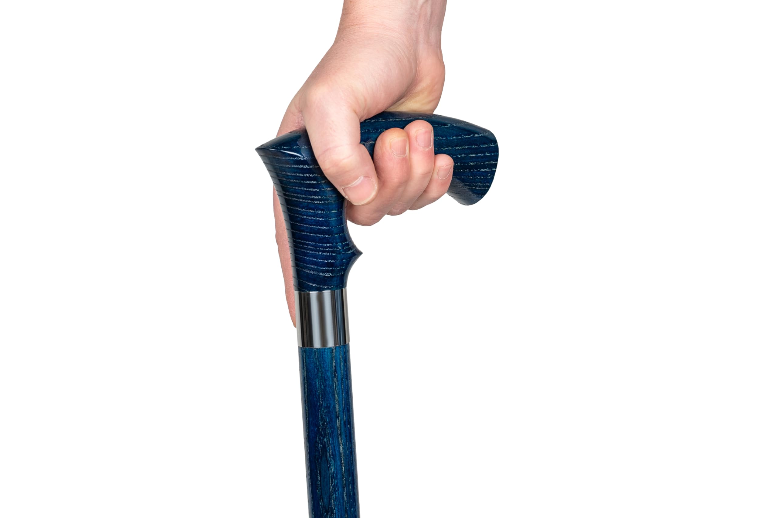 Dr. Watson Classic Duke Walking Stick – Handcrafted Ash Wood Cane with Polished Stainless Steel Collar