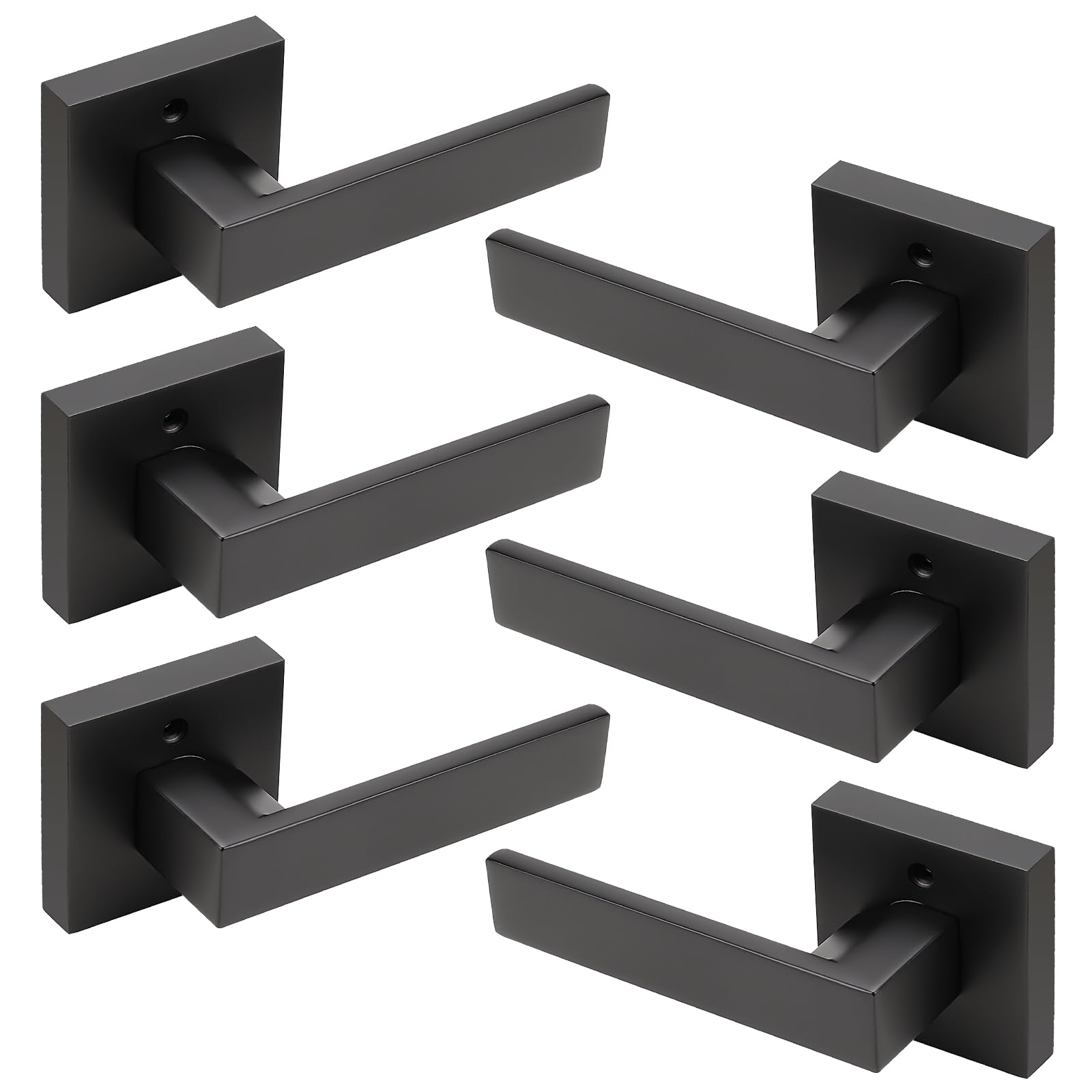 KNOBWELL Matte Black Privacy Door Knobs - Lock Included -12