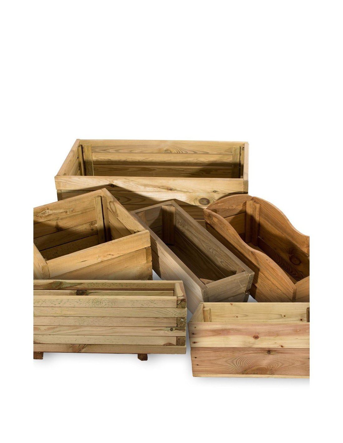 Jardin202 - Jardineras de Madera Maciza de Pino | Maceteros de Madera tratada para Jardín y Terraza | Cuadrado