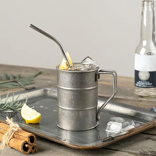 Miniatura 6 de Yardwe Taza de agua aislada vintage de acero inoxidable con popote para uso al aire libre, ligero y cómodo de sostener