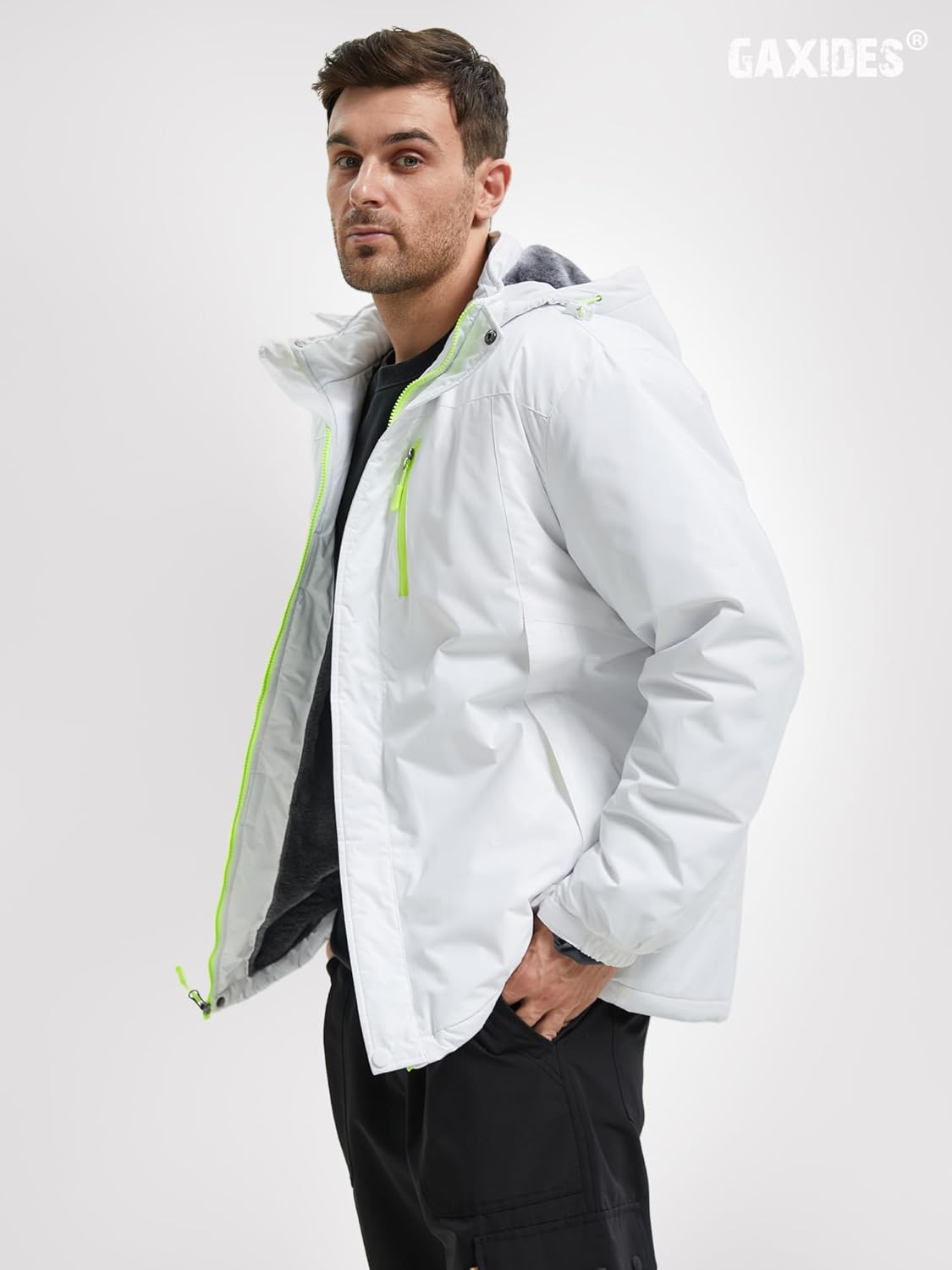 Men’s Skiing Jacket Waterproof windproof Rain Jackets with Hood - Image 2