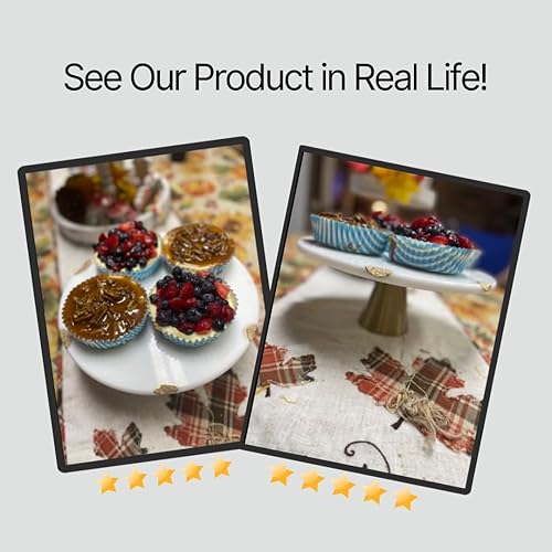 Miniatura 4 de Soporte redondo para tartas, mármol blanco de 12 pulgadas con acento dorado para postres y cupcakes, perfecto para bodas, duchas, aniversarios,