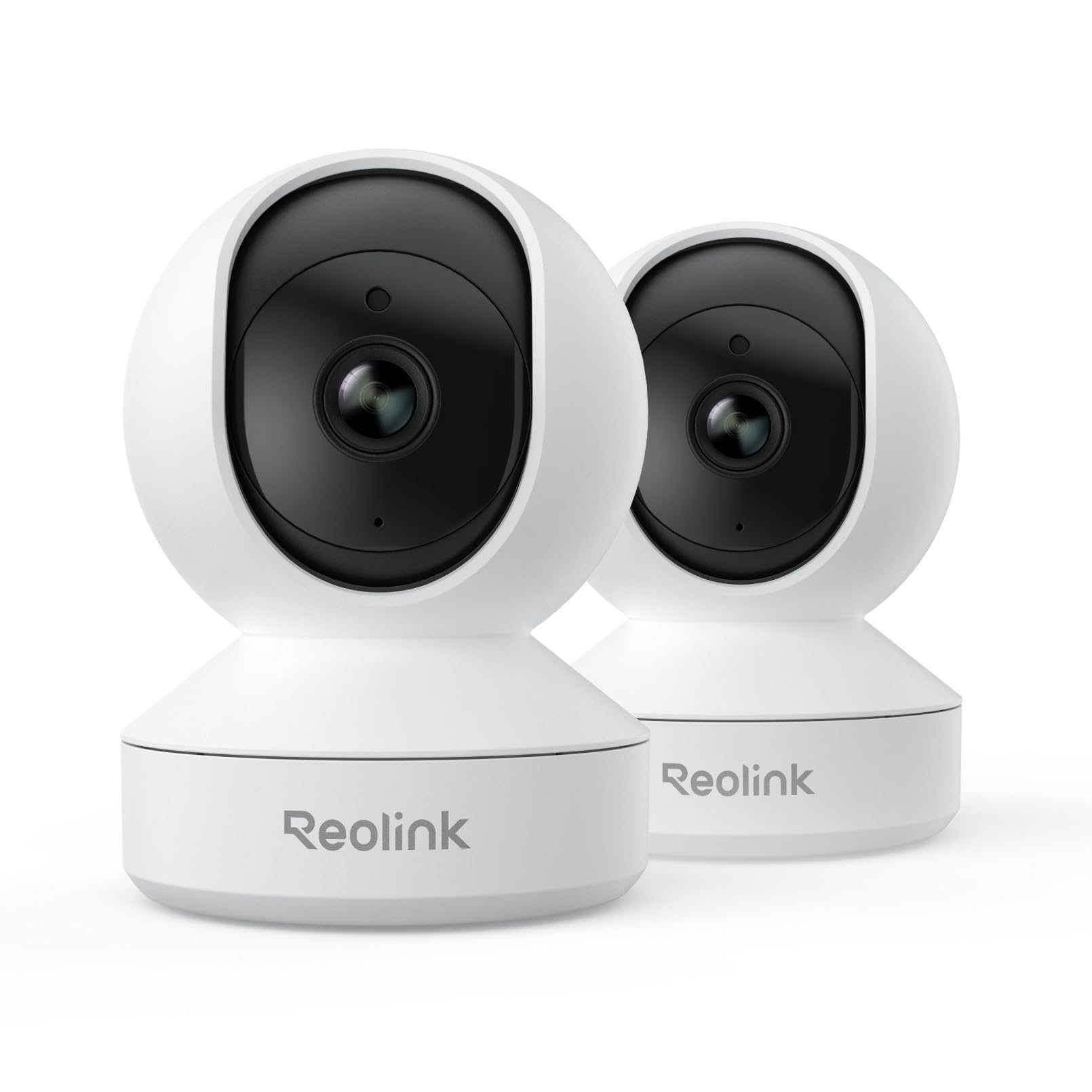 REOLINK Home Security Camera System, 4MP HD Plug-in Indoor WiFi 6 Pan Tilt Pet Camera, Baby Monitor, Night Vision, 2 Way Talk, Smart Human/Pet Detection, Local microSD Card Storage, E1(2 Pack)