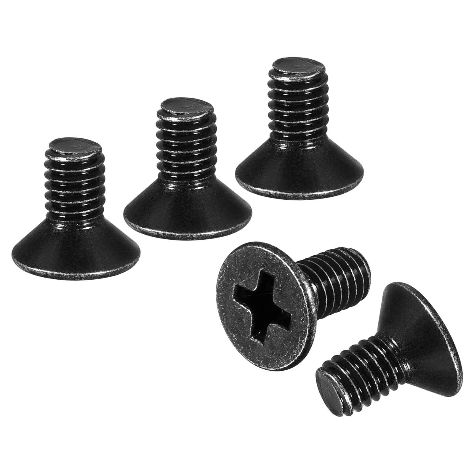 DTGN M4-0.7x8 Flat Head Countersunk Machine Screws - 100pcs - Good for Furniture and Machinery - 304 Stainless Steel Phillips Machine Screws Bolts - Black Oxide Finish