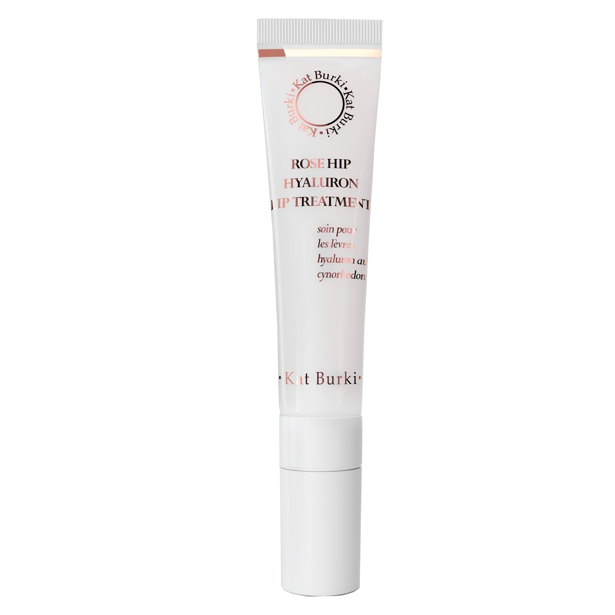 Kat Burki Rose Hip Seed Lip Treatment with Hyaluronic Acid & Retinol, Glossy Moisturizing Balm Reduces the Appearance of Fine Lines, Plumps & Hydrates, 0.5 Fl Oz
