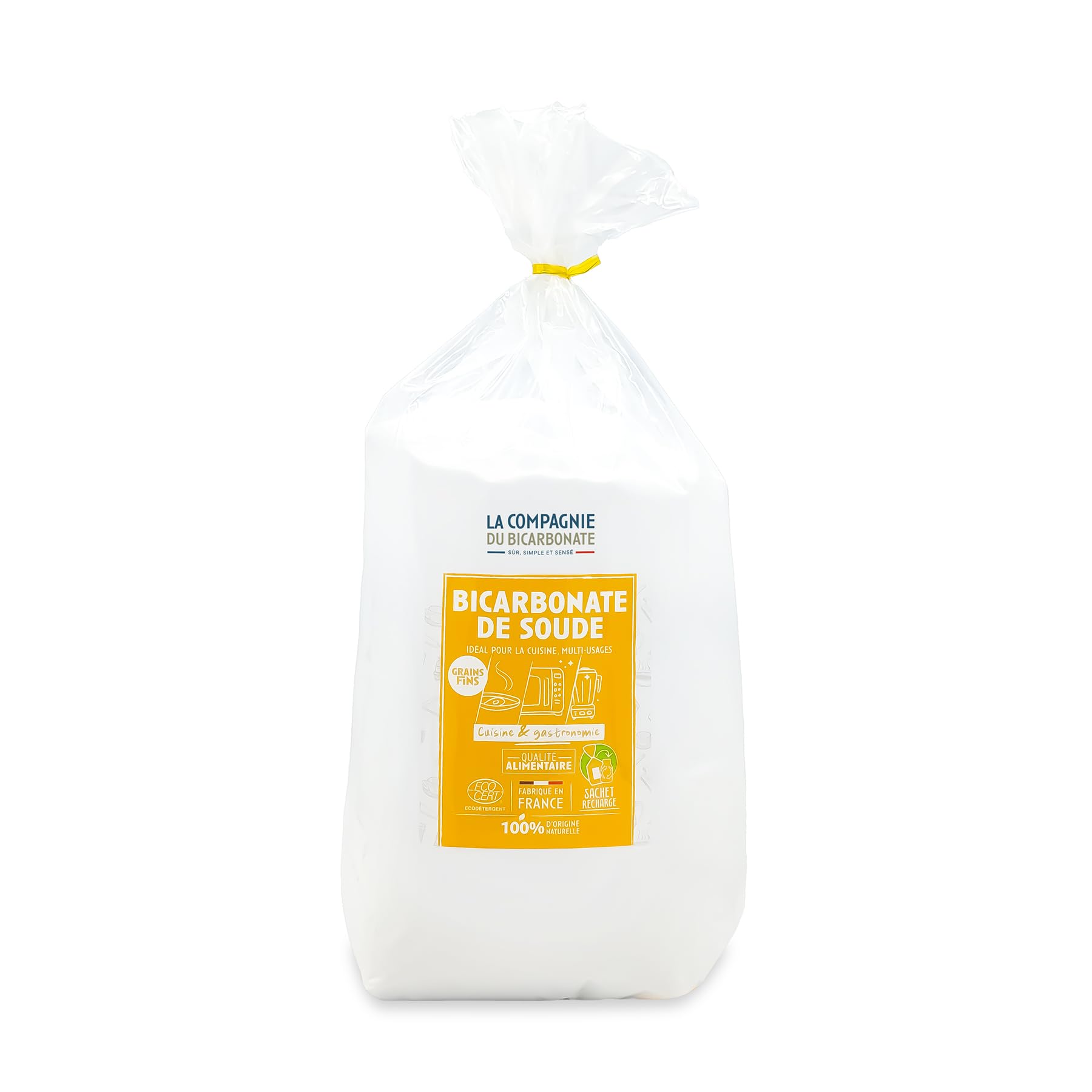 Bicarbonate de Soude Alimentaire Fin - Sachet 3 kg - Idéal pour Nettoyage, Cuisine, Piscine Eau et Multi Usages - La Compagnie du bicarbonate - certifié par ECOCERT