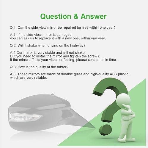 Miniatura 5 de SCITOO Espejo retrovisor lateral derecho del pasajero para 2013-2018 para Nissan ALTIMA Power Adjusted Negro Espejo exterior de repuesto