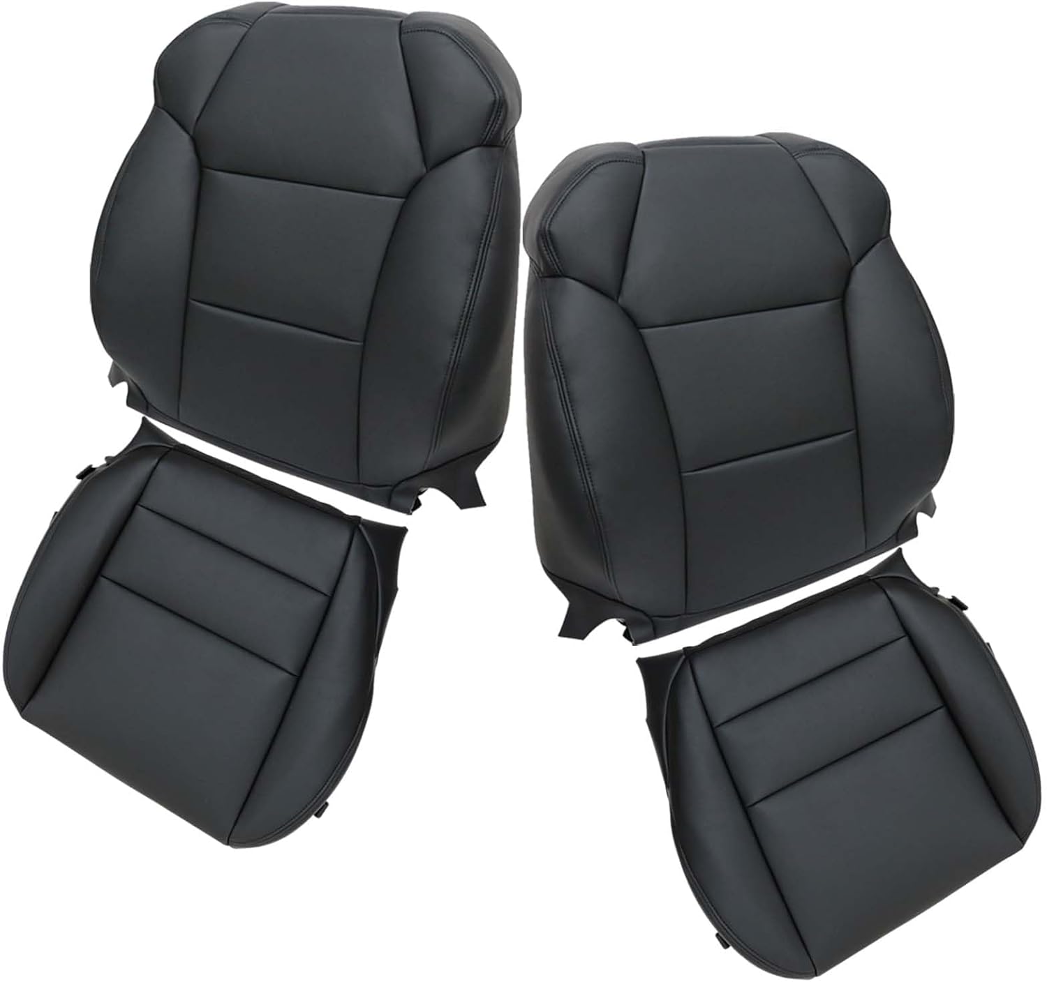Driver & Passenger Bottom & Top Replacement Seat Covers Black Compatible with Acura MDX 2007 2008 2009 2010 2011 2012