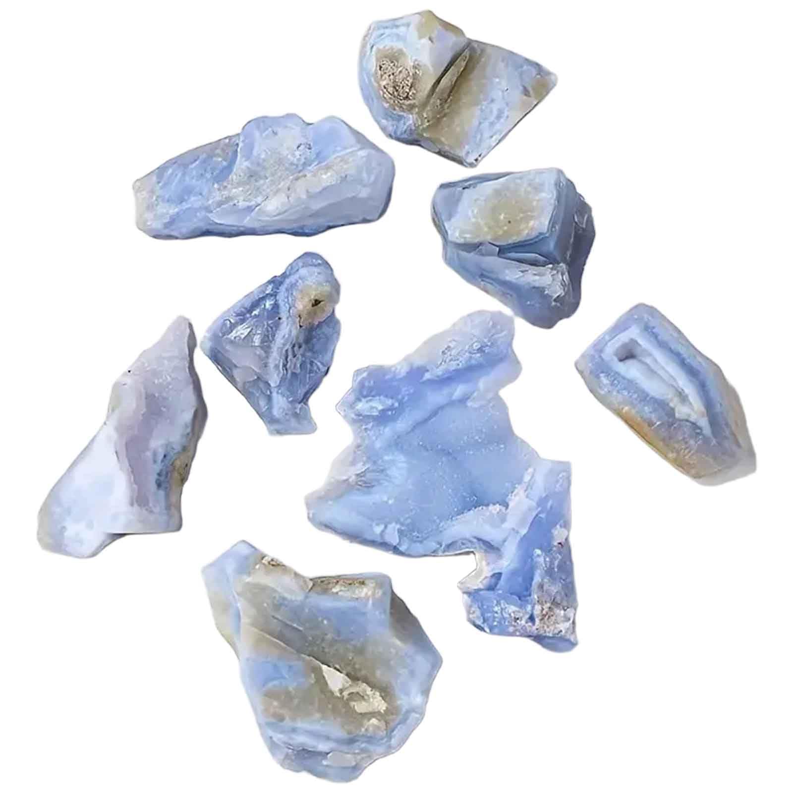 FLYIODFCXV crystal stone, Rough Blue Lace Agate, for Tumbling, Cabbing, Fountain Rocks, Decoration,Polishing, Wire Wrapping(200g)