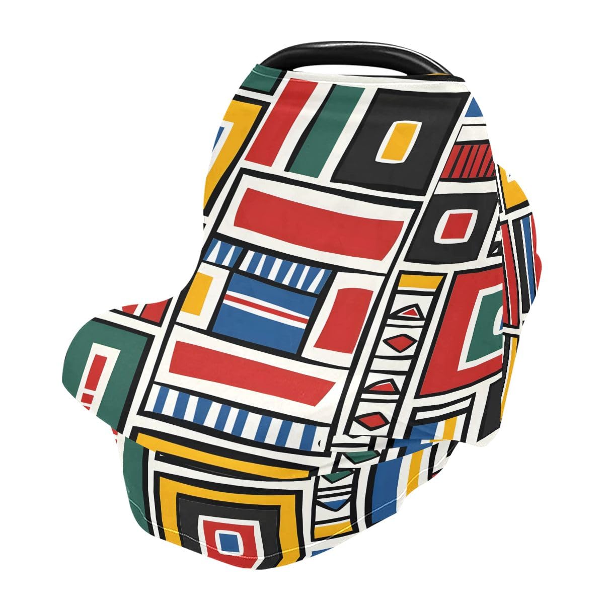 Baby Car Seat Canopy Covers Nursing Cover Stretchy Boys Girls Geometric Carrier Cover Breastfeeding Cover Breathable