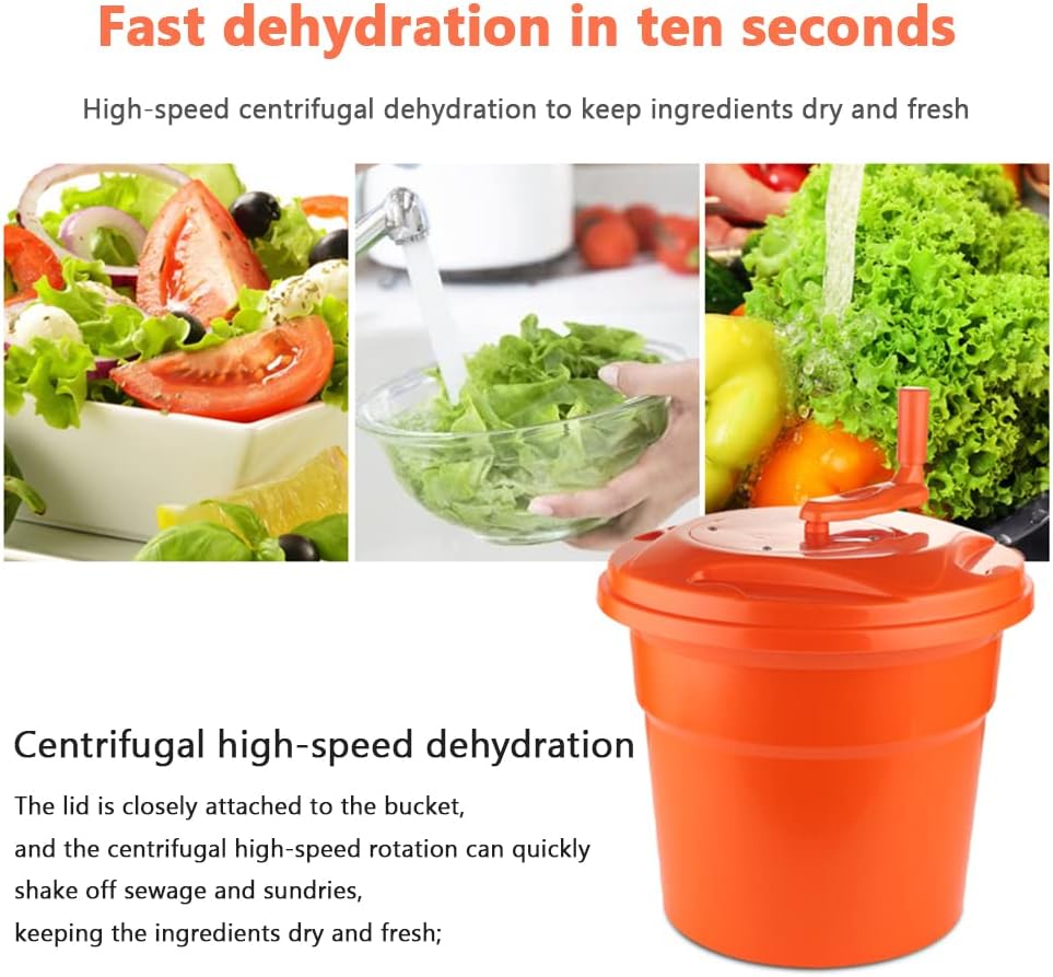 Kitchen Salad Vegetable Dehydrator, Food Drying Bucket Super Large Capacity 10L/20L Fruit Salad Lettuce Rotary Tool, Vegetable Dehydrator Dryer,10L