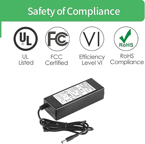 Miniatura 3 de Adaptador de fuente de alimentación de CA a CC 48V 1.3A 60W, enchufe 0.217 in x 0.083 in, UL listado