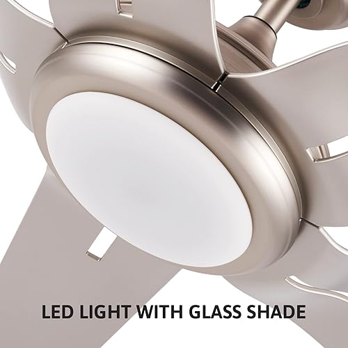 Miniatura 8 de LETRA Ventilador de techo de 56 pulgadas con control remoto de luz ventilador de techo empotrado para interiores con kit de luz y control remoto