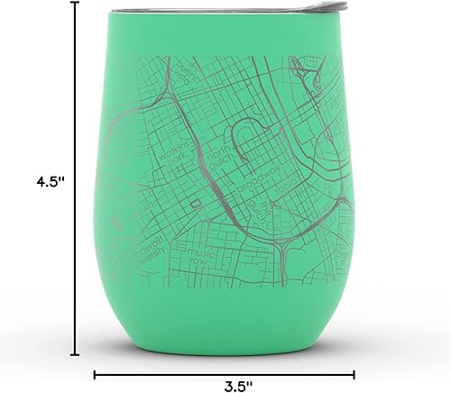 Vista 300 de Well Told Lexington Kentucky Map - Vaso de vino aislado con grabado de mapa de Kentucky, taza de acero inoxidable grabada (12 onzas, verde domingo)