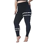 Plus Size 5XL Medical Compression Pantyhose for Women & Men, 15-20 mmHg Graduated Compression Leggings, Opaque Footless Waist High Compression Stockings for Edema, Varicose Veins, Flight, DVT, Black