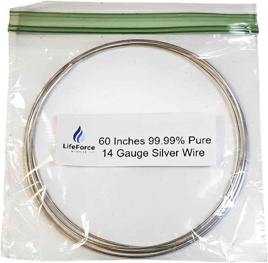 Pure Silver Generator Wires – 9999 Silver Electrodes – Pre-Cut 60-Inch 14 Gauge Wires – Fits LifeForce Generators