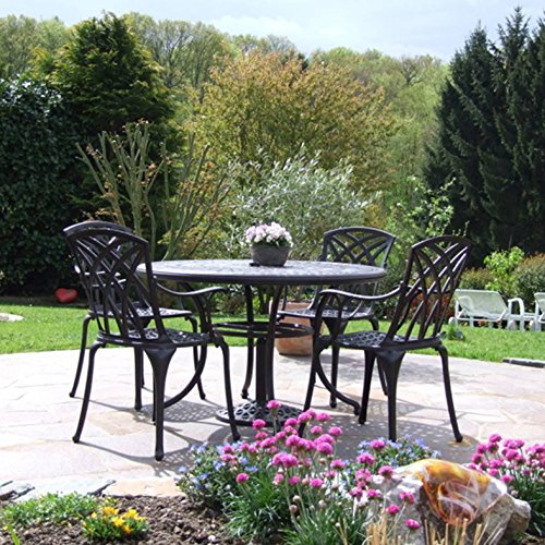 Lazy Susan Furniture Alice 120 cm Round 4 Seater Cast Aluminium