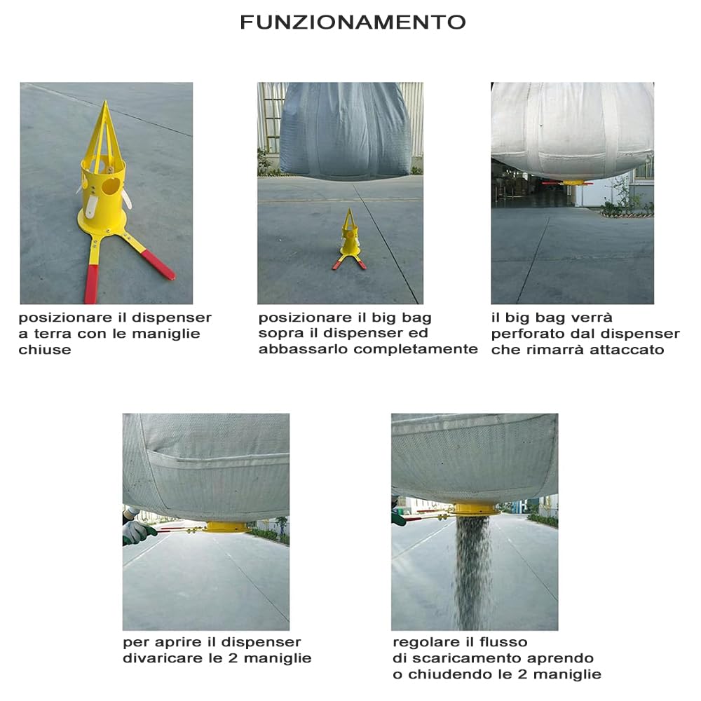Easy Media Dispenser valvola dosatrice per big bag, dosatore scaricatore big bags, per svuotare mangimi, fertilizzanti