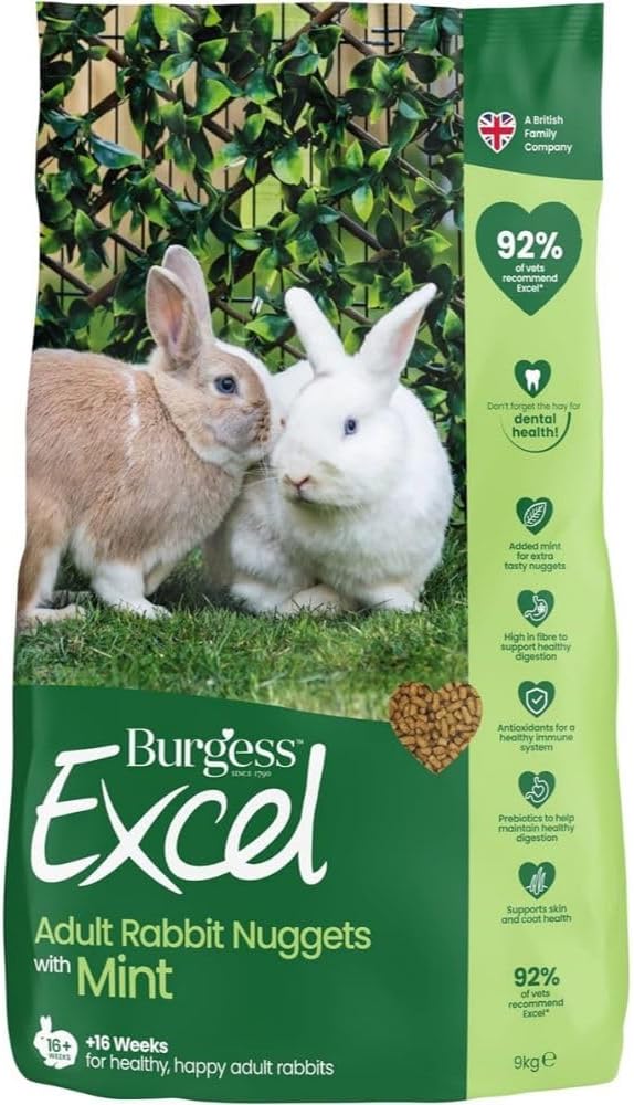 BURGESS Burgess Excel Adult Rabbit Nuggets with Mint 10kg pack of 1