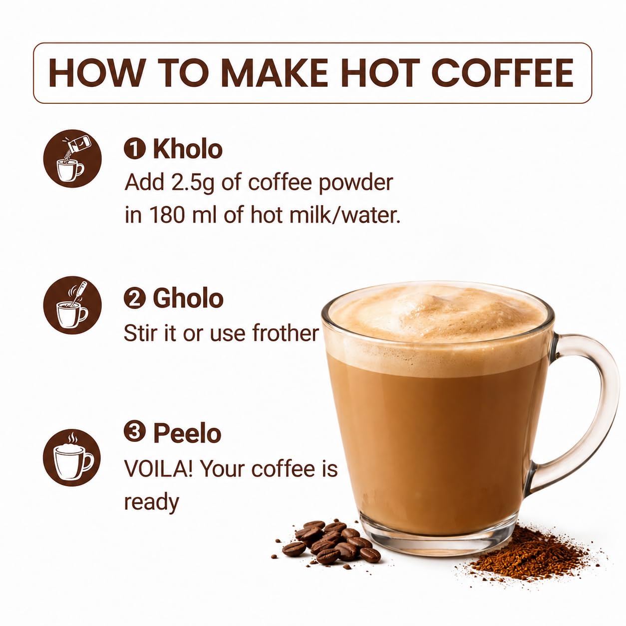 Bevzilla Bustine di caffè istantaneo in polvere di alta qualità, 48 sacchetti (2 g ciascuna), aromatizzato alla nocciola, caffè caldo e freddo, per 48 tazze, caffè arabica, ideale per espresso, latte