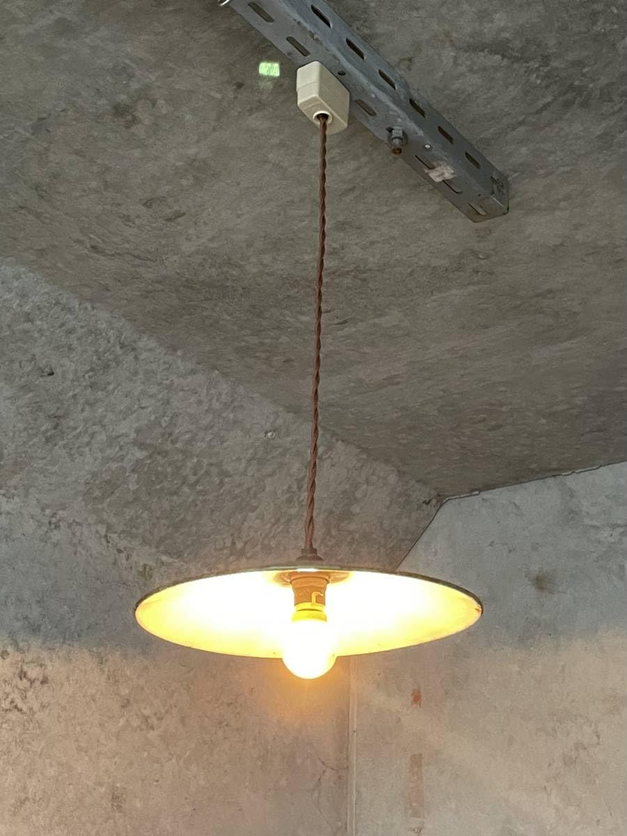 Amazon.co.jp: h17. フランス アンティーク ホーロー 吊り下げ ランプ  