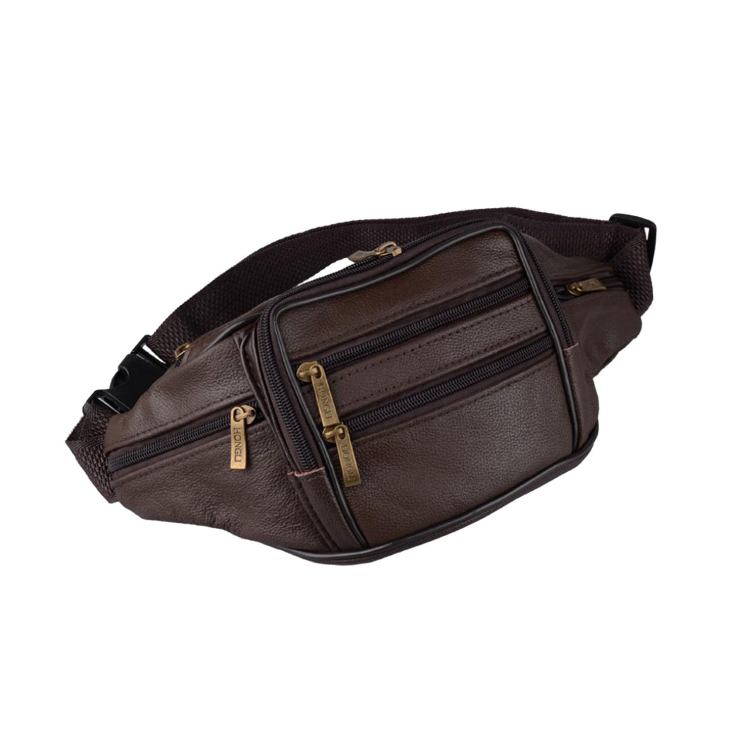 YRMLYMOP Leather Fanny Pack For Men & Women Belt Bag With Adjustable Waist Belt, Lightweight Fanny Pack Comes With Multiple Zippered Pockets Easy