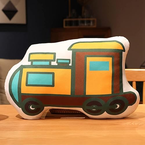 Miniatura 1 de XItbyja Almohada de felpa con forma de tren 3D, cojín de felpa blanda para sofá, cojín de 19.6 pulgadas