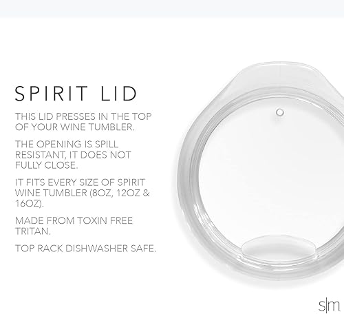 Miniatura 3 de Simple Modern Vaso de vino con tapa, bonito vaso de vidrio sin tallo con tapa a presión, taza de café aislada de acero inoxidable, regalos para